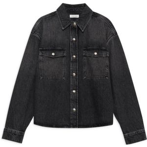 Anine Bing, Dames, Overhemden, Zwart, Maat: L Denim,