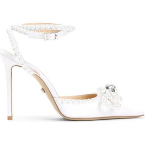 Mach & Mach - Double Bow Pearl - Pumps - Wit - Satijnzijde