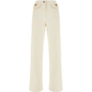 Valentino Garavani, Dames, Broeken, Beige, Maat: M Denim,
