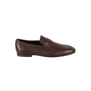 Tod's Platte Leren Moccasinschoenen , Brown , Heren , Maat: 39 1/2 EU