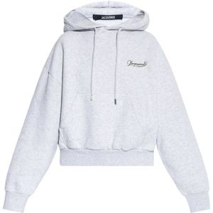 Jacquemus, Dames, Sweatshirts & Hoodies, Grijs, Maat: S Katoen,