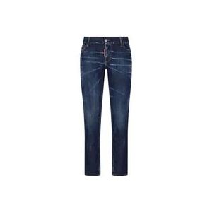 Dsquared2 Indigo Blauwe Skinny Jeans met Kreukel Effect , Blue , Dames , Maat: 2XS