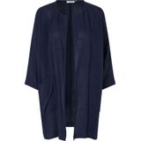 Masai - Truien - Dames - Blauw - Katoen - Jas met Open Voorkant en Driekwart Mouwen