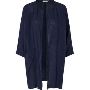 Masai - Truien - Dames - Blauw - Katoen - Jas met Open Voorkant en Driekwart Mouwen