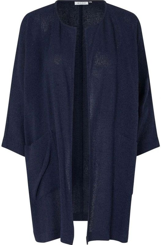 Masai - Truien - Dames - Blauw - Katoen - Jas met Open Voorkant en Driekwart Mouwen