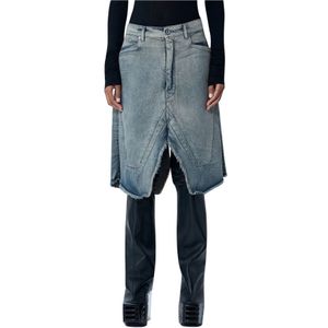 Rick Owens, Dames, Rokken, Blauw, Maat: W26 Denim,