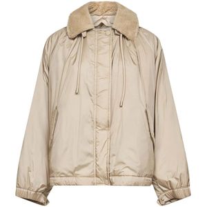 Weekend Max Mara, Dames, Jassen, Beige, Maat: 2XS Zijde,
