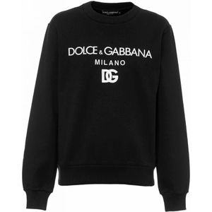 Dolce & Gabbana, Heren, Sweatshirts & Hoodies, Zwart, Maat: 2XL Katoen,