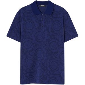 Versace, Heren, Tops, Blauw, Maat: L Katoen,