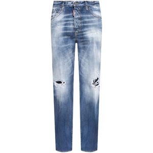Dsquared2, Heren, Jeans, Blauw, Maat: M Katoen,