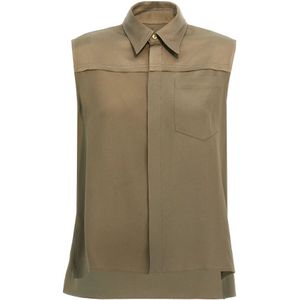 Ami Paris, Dames, Blouses & Shirts, Groen, Maat: 2XS