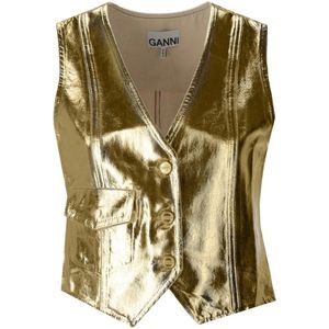 Ganni, Dames, Jassen, Geel, Maat: M Denim,