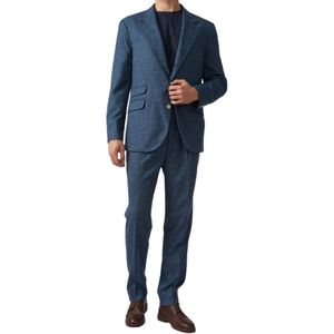 Brunello Cucinelli, Heren, Pakken, Blauw, Maat: S