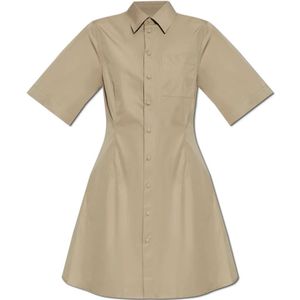 Ami Paris, Dames, Jurken, Beige, Maat: 3XS Katoen,