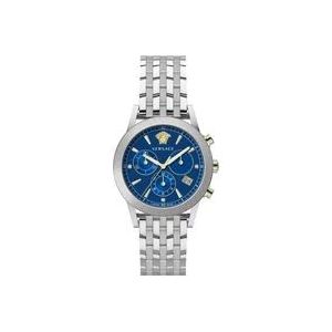 Versace Sport Tech Roestvrij Staal Blauw Wijzerplaat Horloge , Gray , Heren , Maat: ONE Size