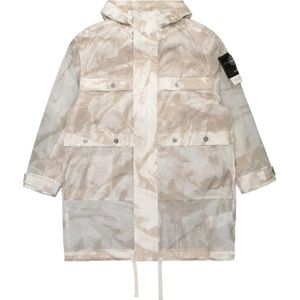 Stone Island, Heren, Jassen, Beige, Maat: XL Nylon,