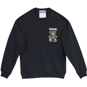Moschino, Heren, Sweatshirts & Hoodies, Zwart, Maat: S Katoen,
