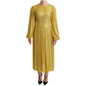 Dolce & Gabbana, Dames, Jurken, Geel, Maat: 2XS Katoen,
