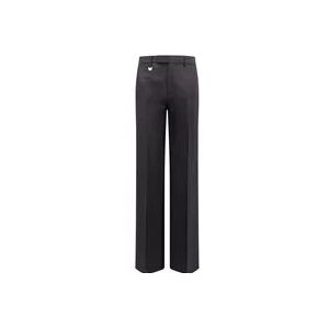 Burberry Wollen Broek met Frontale Plooien , Black , Heren , Maat: L