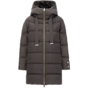 Herno, Dames, Mantels, Grijs, Maat: L Satijn,