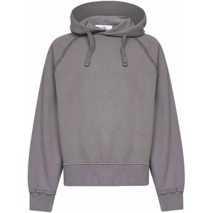 Stone Island - Geborsteld Katoen Fleece Hoodie - Grijs - Heren