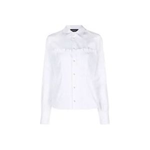 Dsquared2 Witte Gerimpelde Blouse , White , Dames , Maat: S