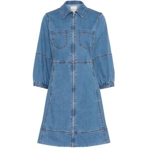 Part Two, Dames, Jurken, Blauw, Maat: 2XS Denim,