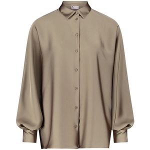 Relaxed fit blouse met platte kraag