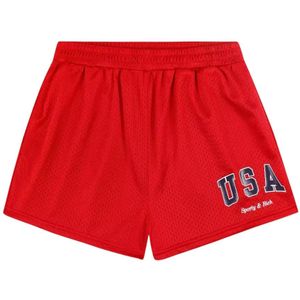 Sporty & Rich, Dames, Korte broeken, Rood, Maat: M Poliester,