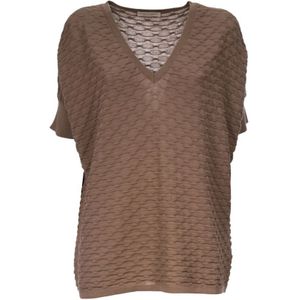 Le Tricot Perugia, Dames, Blouses & Shirts, Bruin, Maat: XL Katoen,