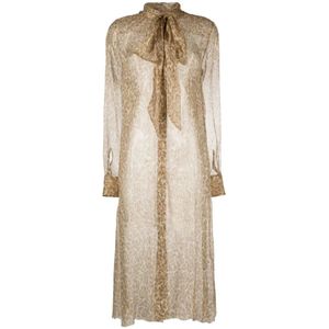 Ermanno Scervino, Dames, Jurken, Bruin, Maat: S Zijde,