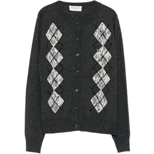 Ermanno Scervino, Dames, Truien, Grijs, Maat: 2XS Polyamide,