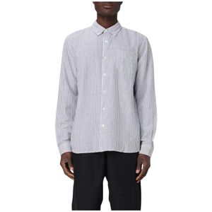 Woolrich, Heren, Overhemden, Blauw, Maat: XL Linnen,