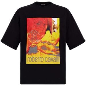 Roberto Cavalli, Heren, Tops, Zwart, Maat: M Katoen,