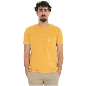 Fay, Heren, Tops, Geel, Maat: 3XL Katoen,