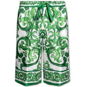 Dolce & Gabbana, Heren, Korte broeken, Groen, Maat: M Zijde,