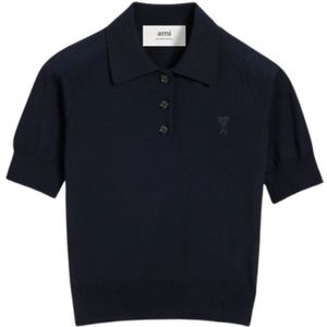 Ami Paris, Dames, Tops, Blauw, Maat: M
