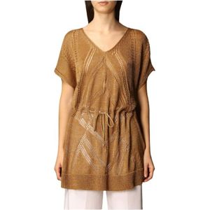 Twinset, Dames, Tops, Bruin, Maat: S