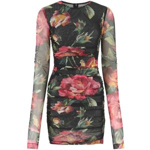 Dolce & Gabbana, Dames, Jurken, Veelkleurig, Maat: M Polyamide,