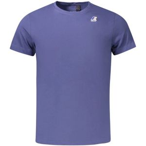 K-wayvoor mannen. K007JE0 Edouard T-shirt blauw (L), Casual, Katoen, Korte mouwen