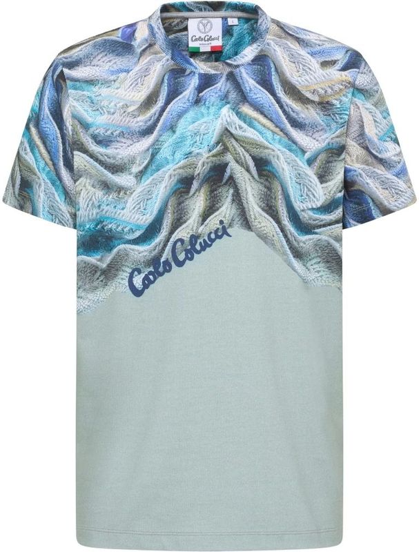 Carlo Colucci - Artificial Knit T-Shirt - Petrol