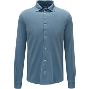 Fedeli, Heren, Overhemden, Blauw, Maat: 2XL Piqué,