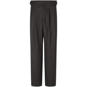 Emporio Armani, Heren, Broeken, Grijs, Maat: S Wol,