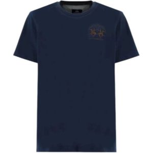 La Martina, Heren, Tops, Blauw, Maat: M Katoen,