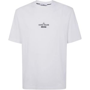 Stone Island, Heren, Tops, Wit, Maat: L Katoen,