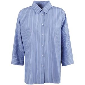 Weekend Max Mara, Dames, Blouses & Shirts, Blauw, Maat: M Katoen,