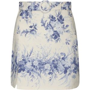 Twinset, Dames, Rokken, Veelkleurig, Maat: 2XS Linnen,