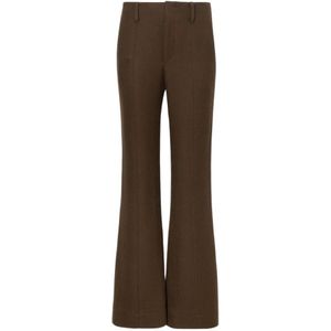 Proenza Schouler, Dames, Broeken, Groen, Maat: M Wol,