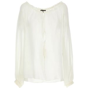 Tom Ford, Dames, Blouses & Shirts, Wit, Maat: 3XS Zijde,