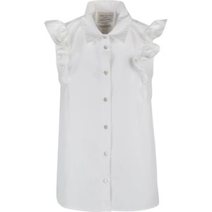 Alessia Santi, Dames, Blouses & Shirts, Beige, Maat: 2XS Katoen,